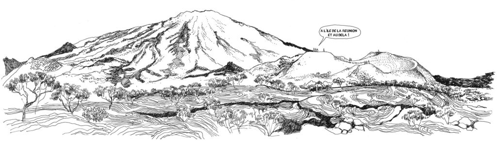 Paysage de l'Enclos du Piton de la Fournaise à l'île de la Réunion, site classé au patrimoine mondial de l'UNESCO